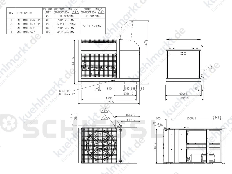 Copeland Außeneinheit EazyCool OME-4MTL-09X AWM R744 400V
