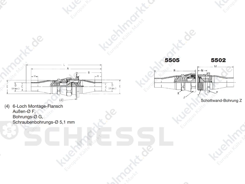 Kupplungshälfte weiblich 5505-8-8 o.Schutzstopfen