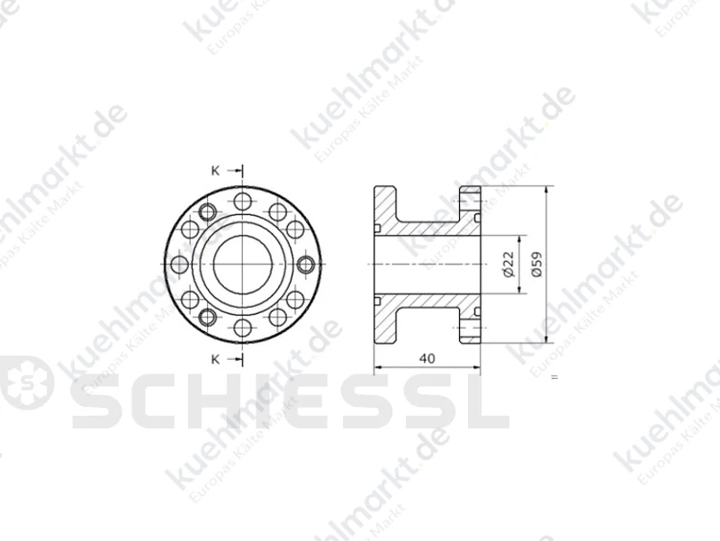 Danfoss Adapter für Ölregulator COM 90C AD-D06 6 Loch