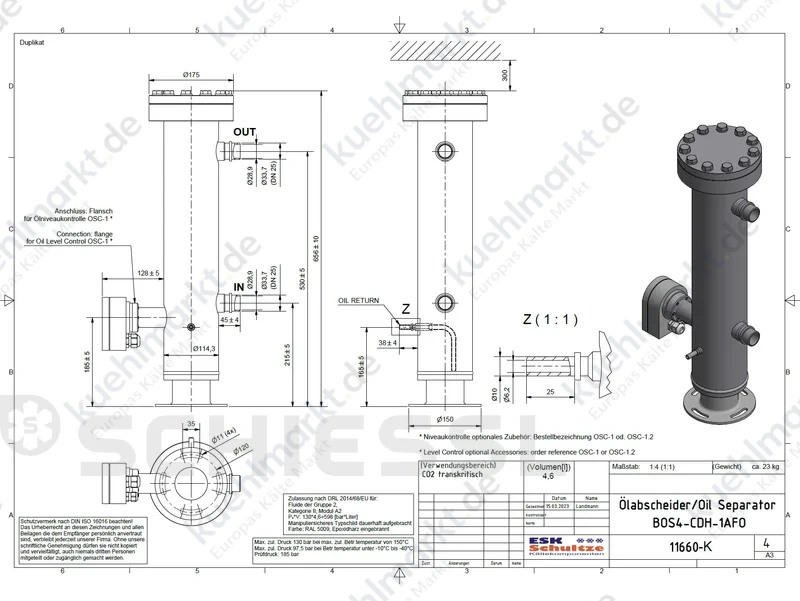 ESK Ölabscheider CO2 BOS4-CDH-1AFO