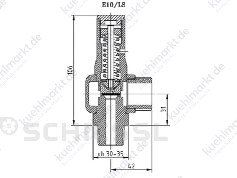 ABR Sicherheitsventil E10/LS G1/2''xG1'' 90bar