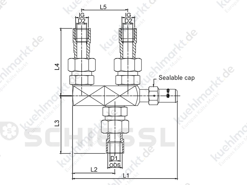 AWA Wechselventil S30W 2xIG NPTF1/2-ODS7/8''