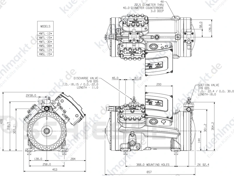 Copeland halbh. Verdichter Stream CO2 4MTL-12_-AWM/D-N