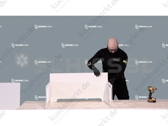 2EMME Sichtschutz Gehäuse Ambra Lamellen Weiss RAL9002 Größe L