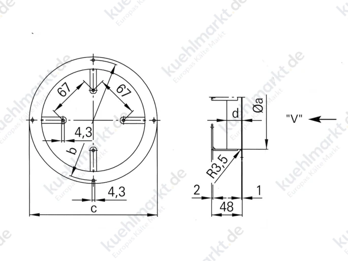 EBM Wandring D=300mm saugend (V) 52547-2-4037