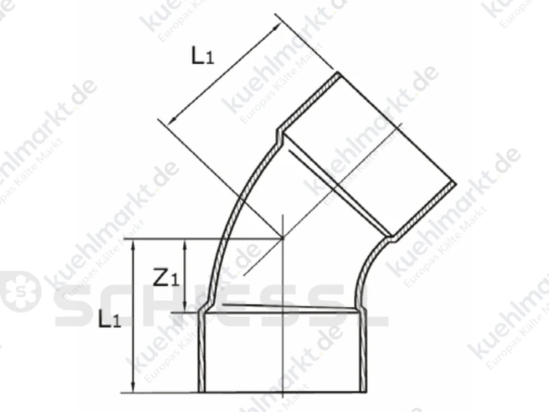 Bogen K5041 45 Grad K65 i/i 7/8'' löt