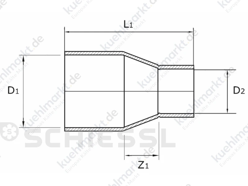 Reduziermuffe K5240 K65 i/i 1 5/8''x1 3/8'' Löt