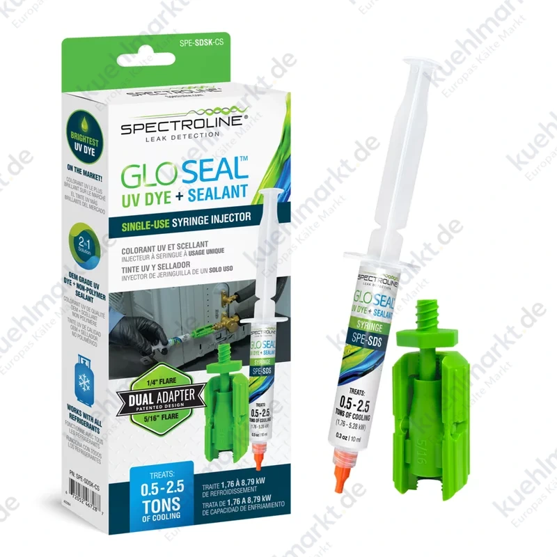 UV Lecksuch/Dichtungsmittel GLO SEAL 10ml Spritzen-Injek. + Adapter