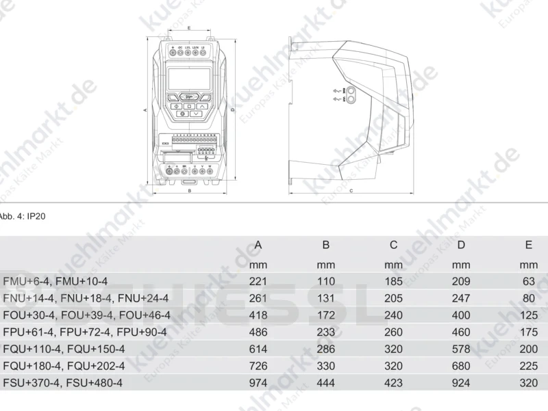 Bitzer Frequenzumrichter VARIPACK IP20 FMU+6-4