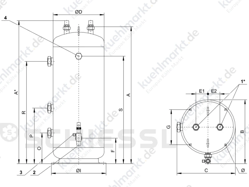 Bitzer Flüssigkeitssammler CO2/R410A FS302K 30,0L