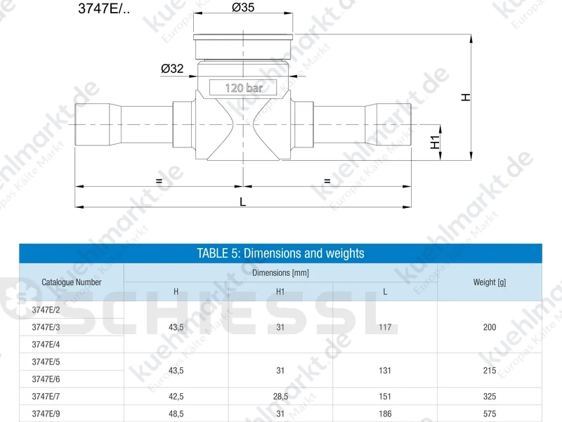 Castel Schauglas m.Indikator R744 120bar 3747E/7 7/8''+22mm Löt ODS