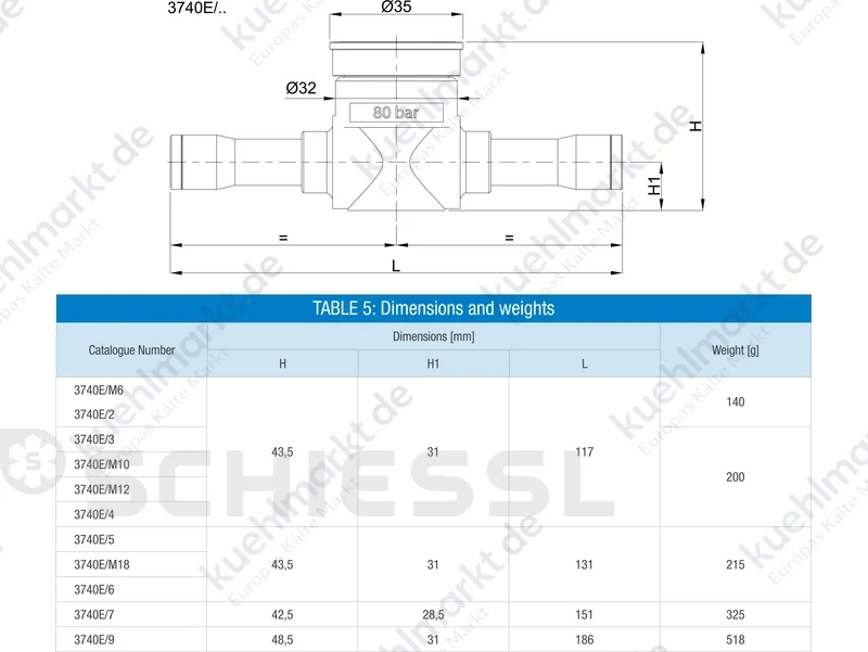 Castel Schauglas m.Indikator R744 80bar 3740E/M6 6mm Löt ODS