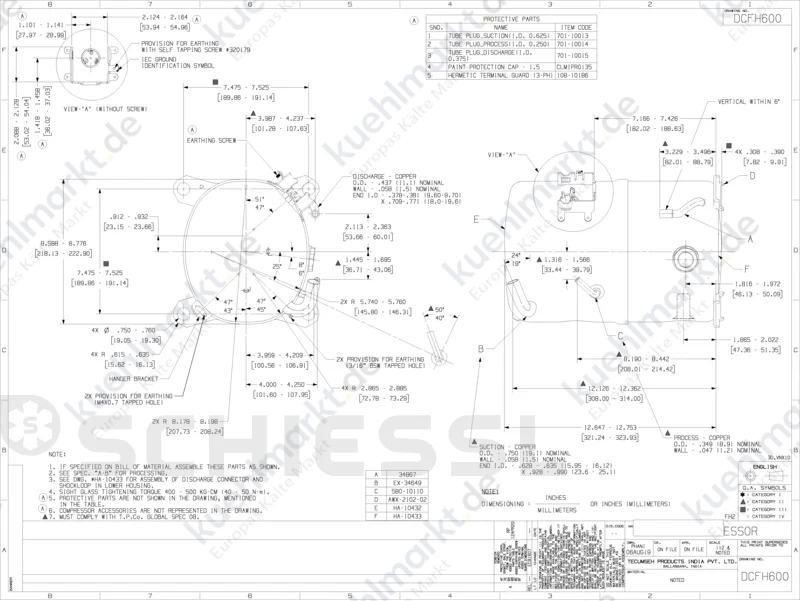 Tecumseh Verdichter FH2 FH4538Z-XG1A Löt 400V