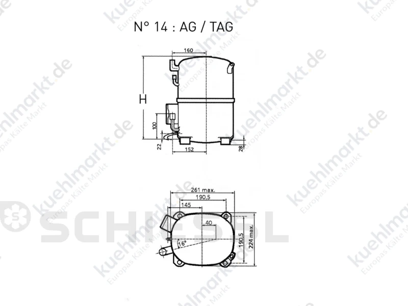 Tecumseh Verdichter TAG 5561 C Löt 400V
