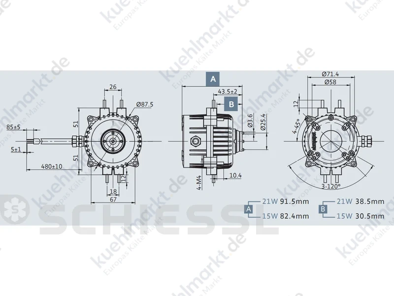 EBM Ventilatormotor iQX 21W 230V