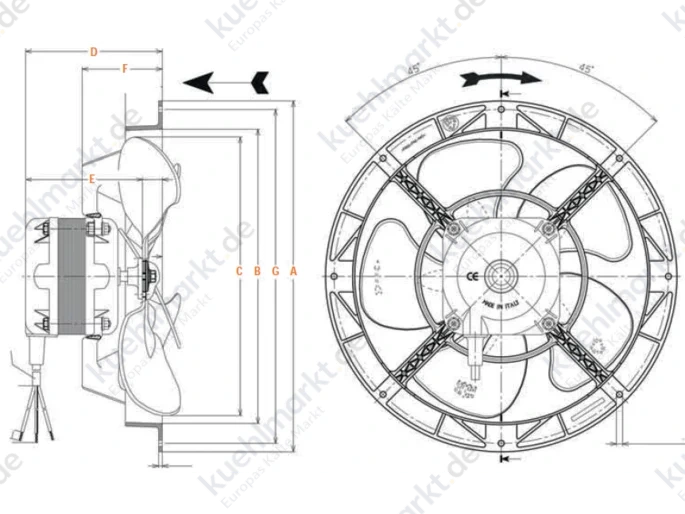 Glems Ventilator axial GT5R-150