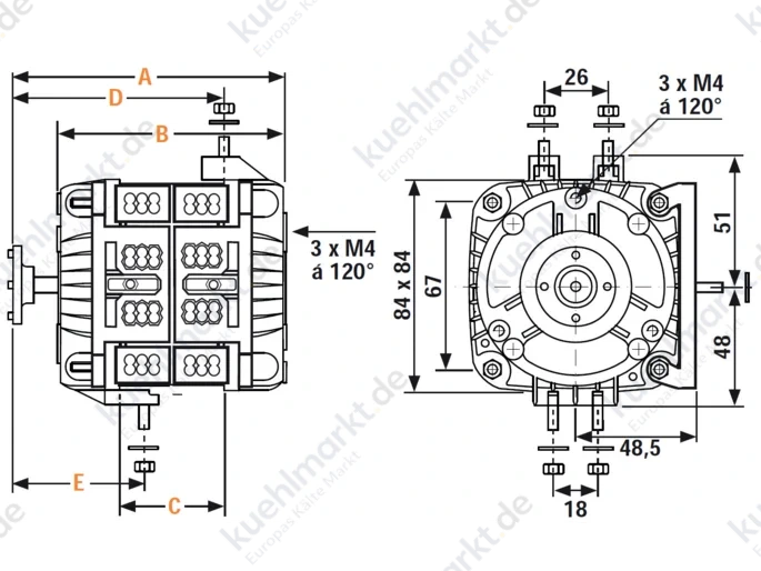 Glems Ventilatormotor GT 25 DRM 400V/1/50Hz
