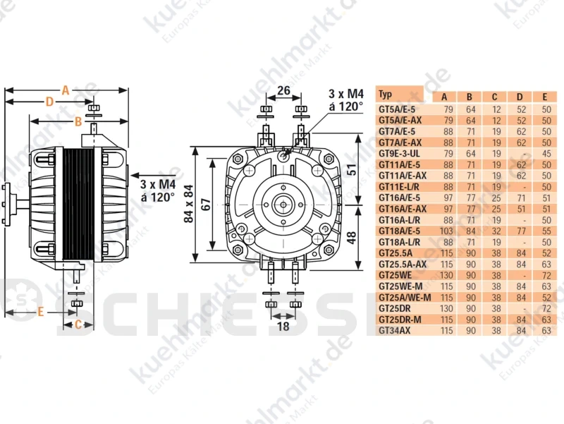 Glems Ventilatormotor GT25,5-A-AX