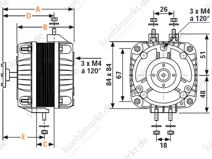 Glems Ventilatormotor GT34-AX