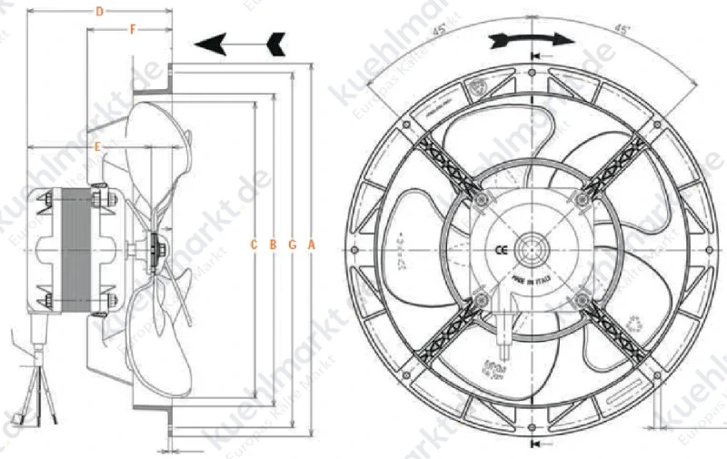 Glems Ventilatormotor axial GT18A-300 (alt GT20A-300)