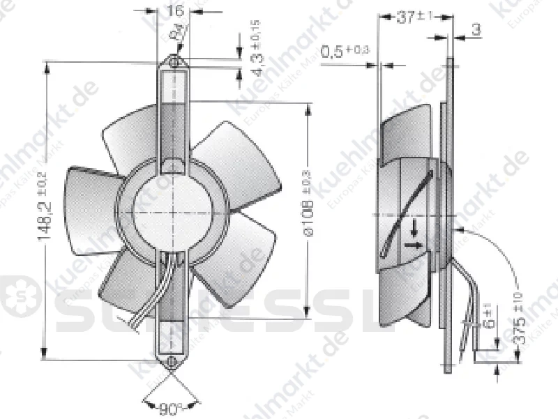 Papst Ventilator axial 4656TZ 19W