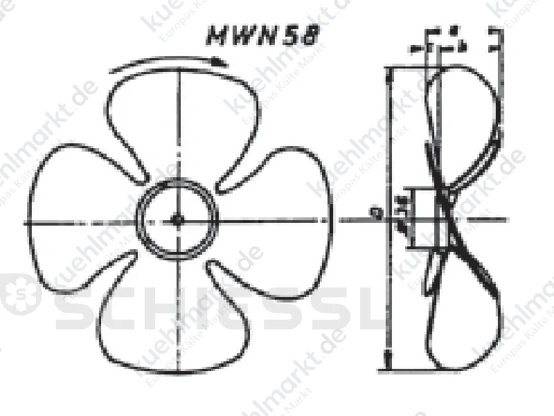 Bossler Ventilatorflügel D=225mm Merz MWN 58