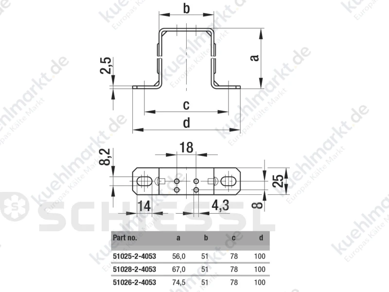 EBM Befestigungsfuß BF 1.56 56mm H