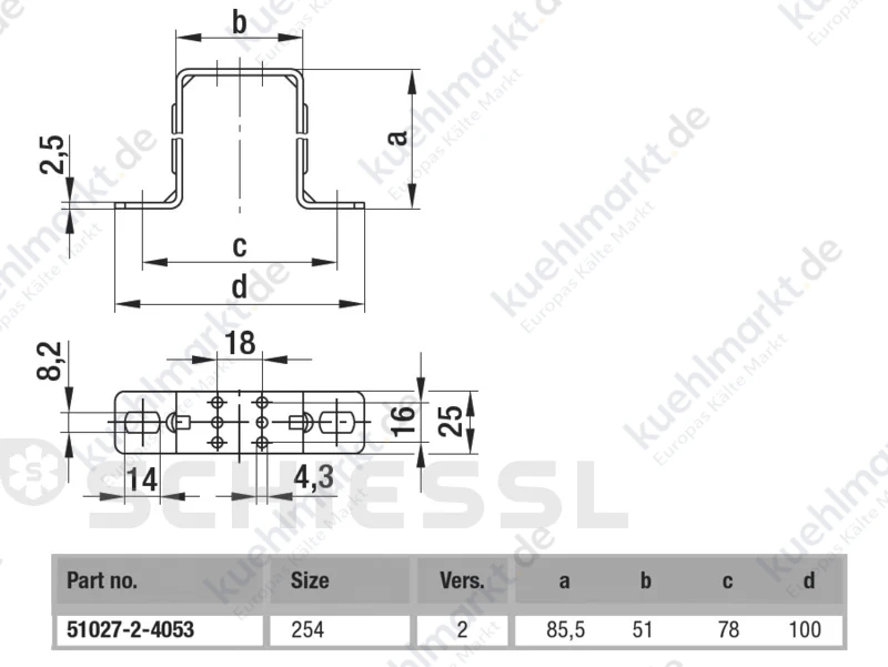 EBM Befestigungsfuß BF 1.85 85,5mm H