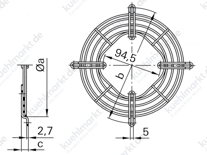 EBM Schutzgitter D=254mm 50971-2-4039