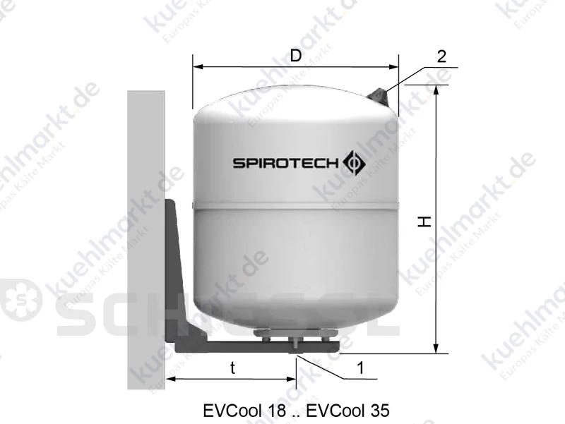 Spirotech Ausdehnungsgefäß SpiroExpand EVCool 50L