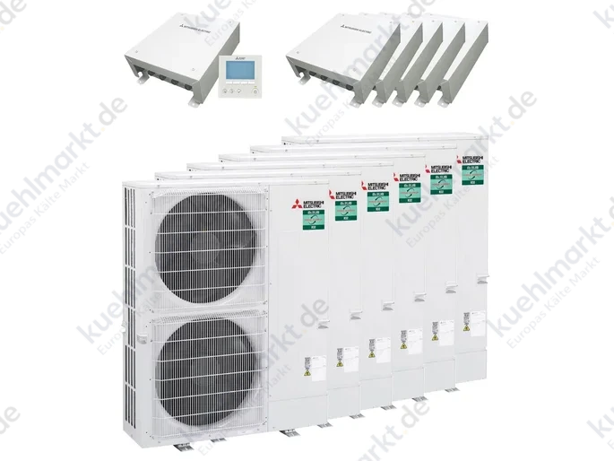 Mitsubishi WP Kaskaden-Set ZM150C Power 6x PUZ-ZM250 / 1x IF013 / 5x SIF013 R32