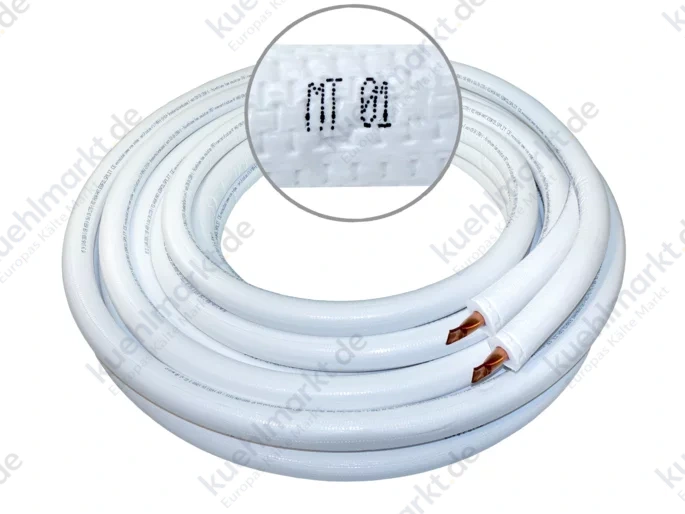 Novaer vorisoliertes Kupferrohr Doppel 1/4''-5/8''x0,8 (20m Bund)