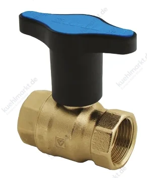 Herz Kugelhahn m verlängerter Knebe blau PN25, DN32