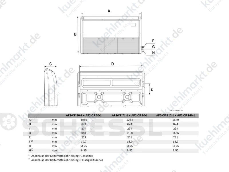 Bosch VRF Deckenunterbaugerät AF2-CF 36-1- 3,6KW R410A (230V)