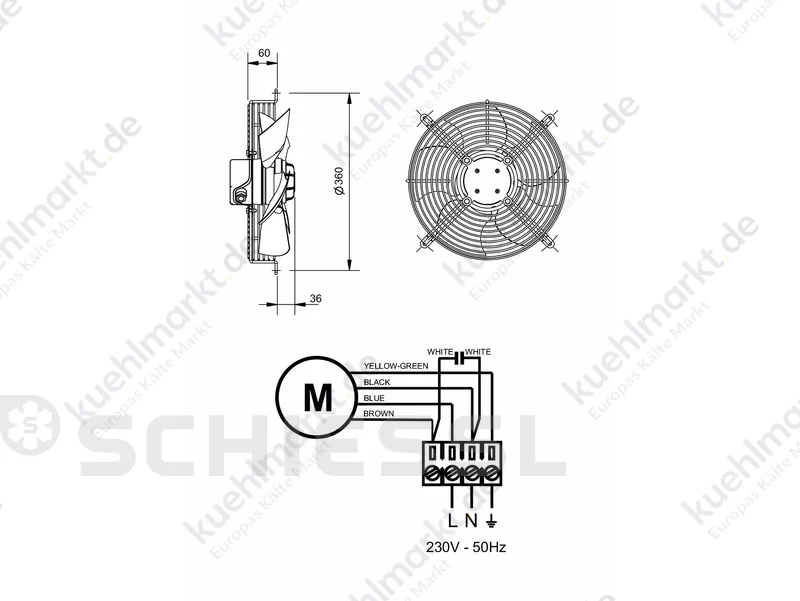 Ventilatoreinheit 230V HRB/4-300 BPN