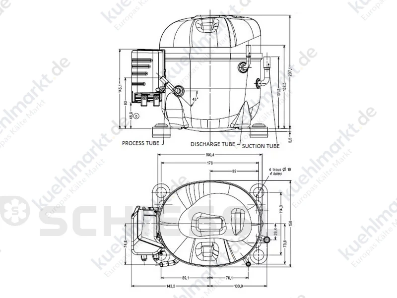 Tecumseh Verdichter AE 5470 C-FZ3C 230V