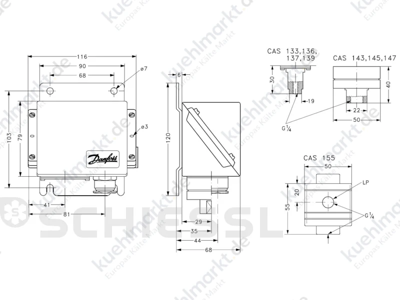 Danfoss Druckschalter CAS137 060-3152