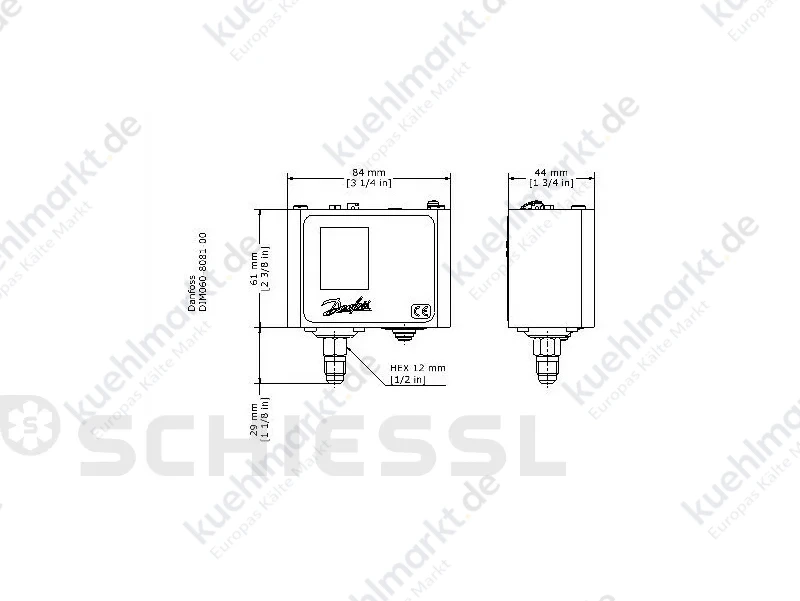 Danfoss Druckschalter KP 5 HDW RES. 060-1173