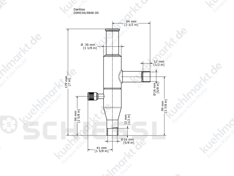 Danfoss Verflüssigungsdruckregler KVR15 Löt 034L0097