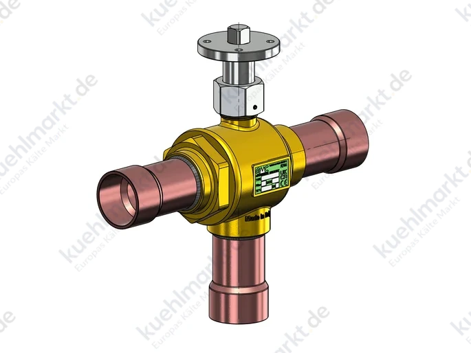 ABR 3Wege Kugelabsperrv. Motorb. 130bar BVT7K-M 7/8''Löt Adapter AMBV 2 mont.