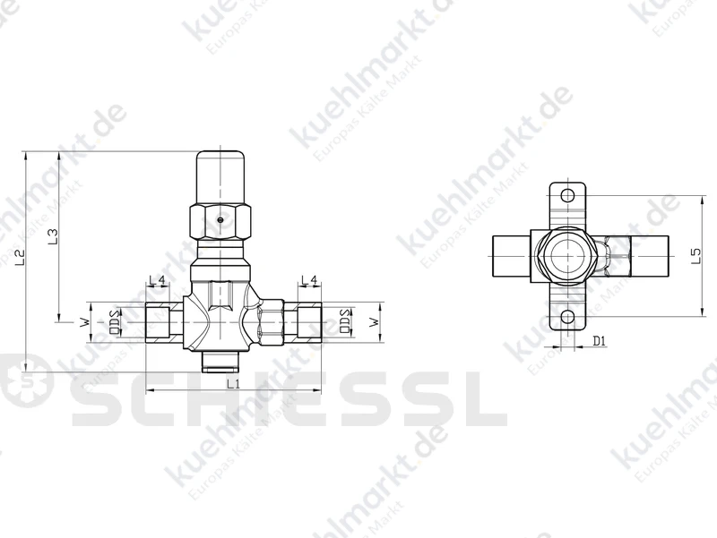 AWA Absperrventil HDLK 1.4301 2xW10,2ODS1/4''
