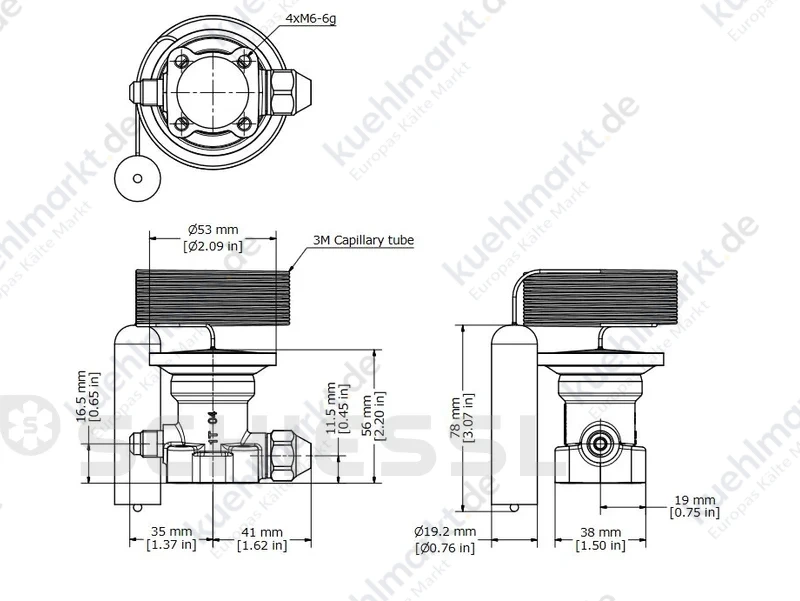 Danfoss Ventiloberteil R448A/R449A TE5 MOP 45