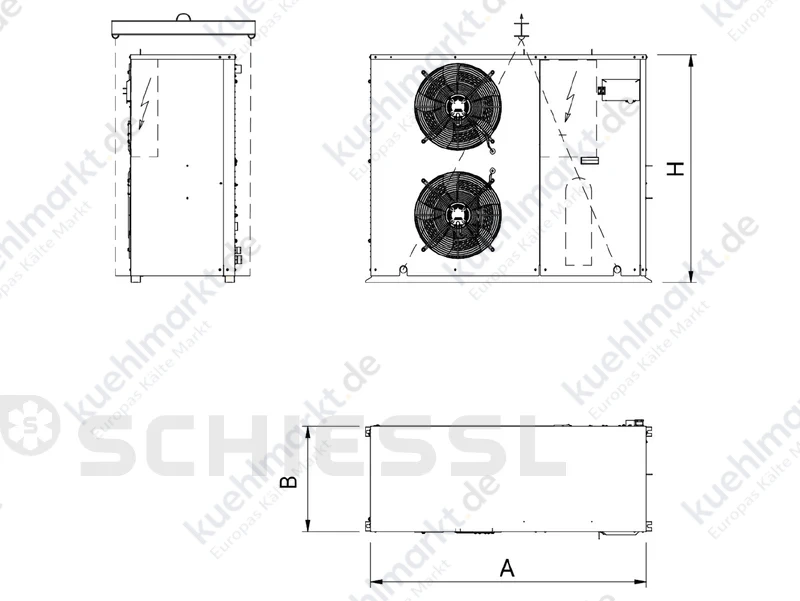 Mitsubishi Luftgekühlte rev. Wärmepumpe Inverter Scroll-Verdichter, R32