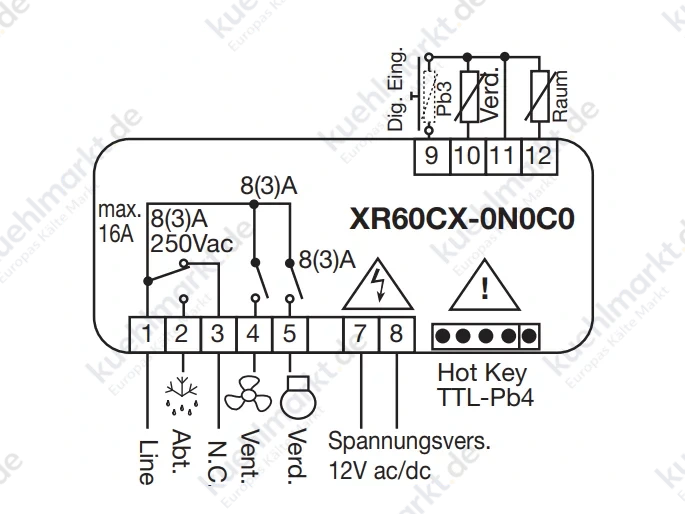 Copeland/Dixell Kühlstellenregler XR60CX-5N3C0 230V m.Buzzer