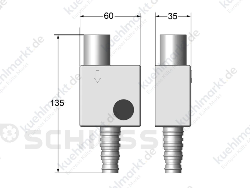 Siphon Abfluss Kondensat LAC-562 inkl. O-Ringe ID 16-20 mm