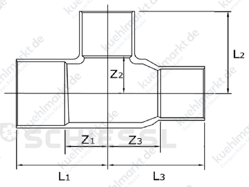 T-Stück K5130 K65 Löt 5/8''x1/2''x1/2'' löt