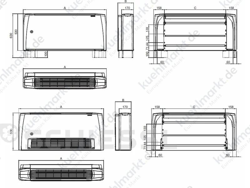 Arbonia Truhengerät Condiline DXD ECM 13 2-Leiter,3 RR MV