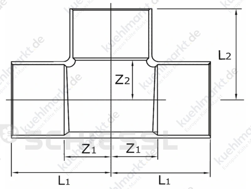 T-Stück K5130 K65 Löt 7/8''x7/8''x5/8'' löt