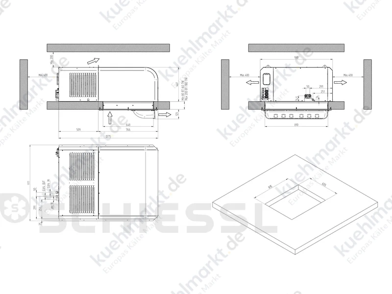 Rivacold Decken Blocksystem wasserg. NK BEC2302MW70P12