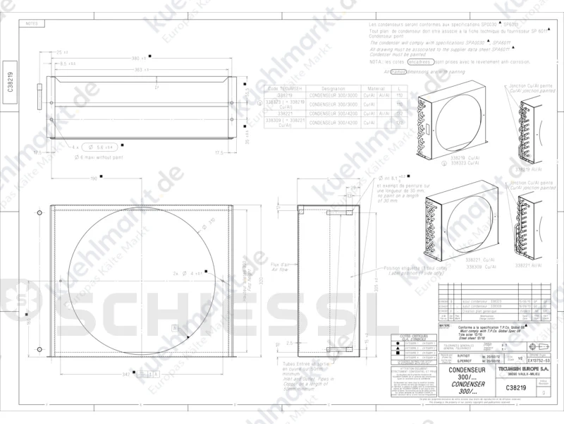 Tecumseh Verflüssiger CDS 300/3000 CU/AL 8338219